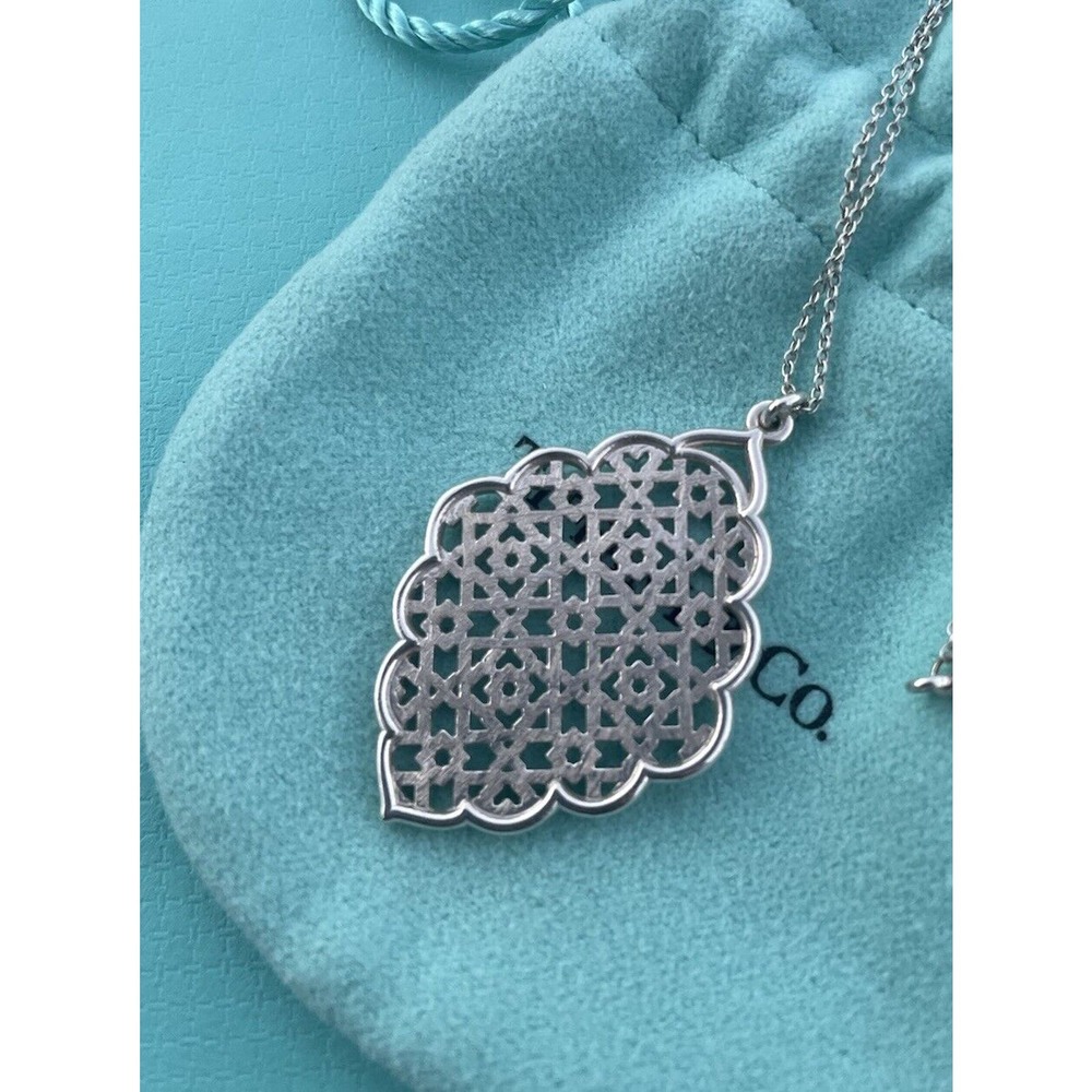 Tiffany & Co . 17" Silver 925 Paloma Picasso MARRAKESH Necklace Pendant - Large - Picture 10 of 14